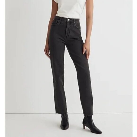 Madewell The Perfect Vintage Jean Raw Distressed Hem HIgh Rise Denim Jeans - Picture 2 of 11
